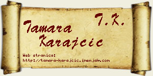 Tamara Karajčić vizit kartica